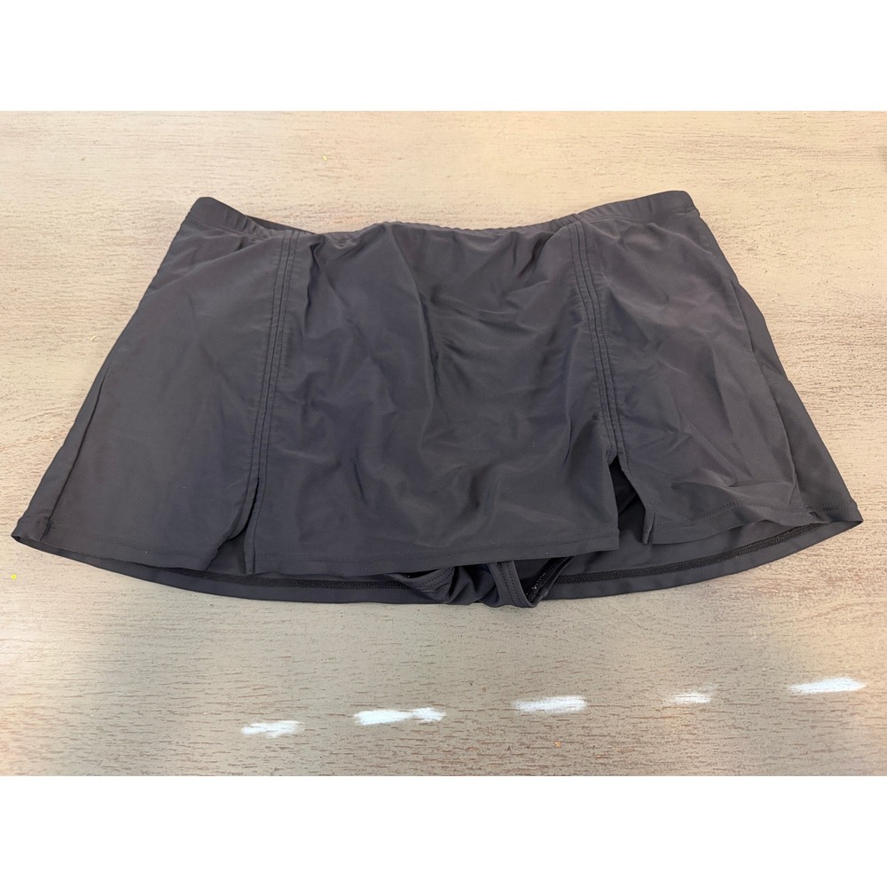 Caribbean Sand Womens Black Swim Skirt Built-in Brief Size Medium 10/12
